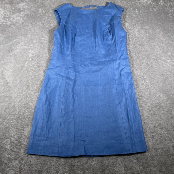 blue linen dress reformation Sebastien Linen Dress
